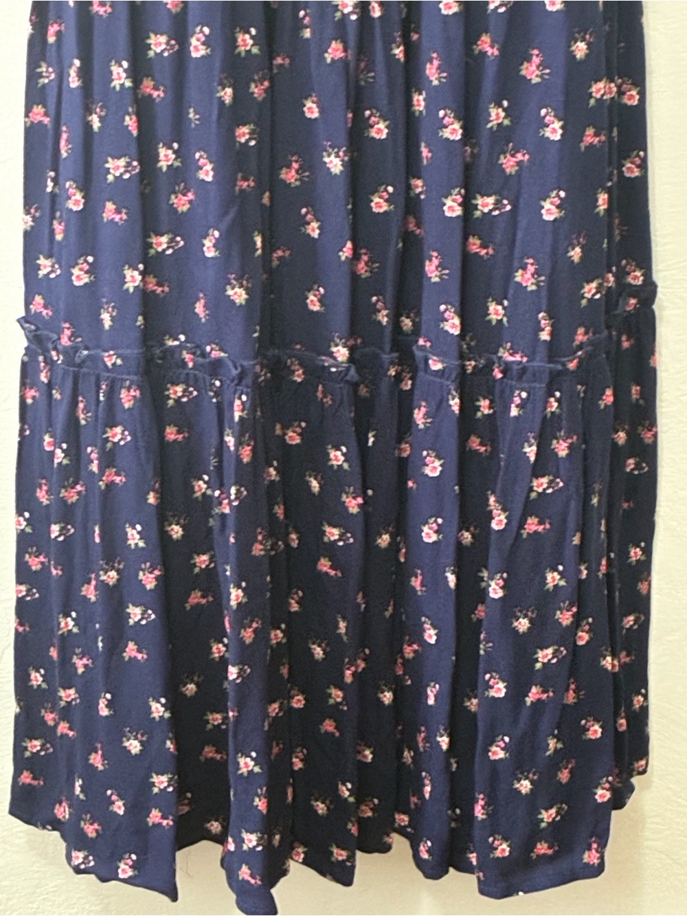Altar'd State Navy Maxi Dress with Pink Floral Accents - Picture 5 of 11